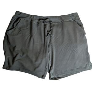 Athletic Works Womens Sz 3X Green Pull On Jogger Athletic Shorts 8.5" Inseam